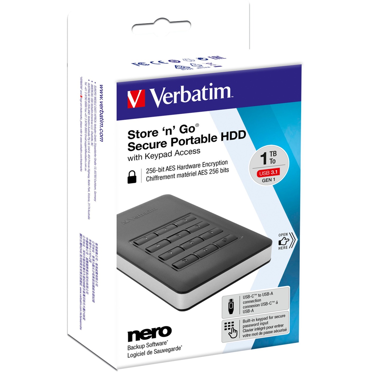 Store ''n'' Go Secure 1 TB, Externe Festplatte von Verbatim