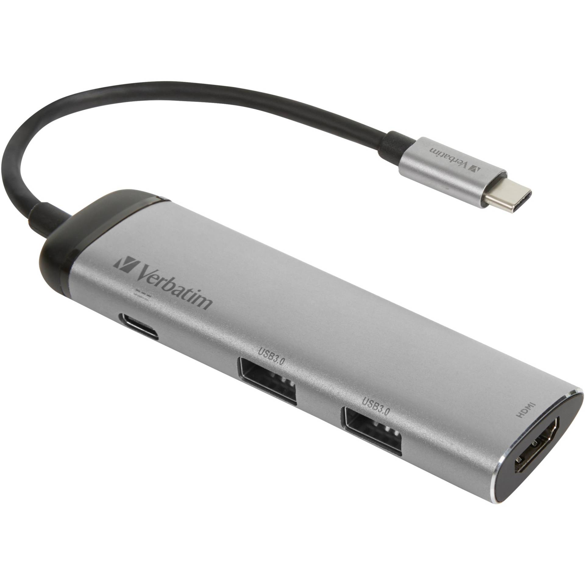 USB 3.2 Gen 1 Multiport-Hub, USB-C Stecker > 2x USB-A + USB-C Buchse + HDMI-Buchse, USB-Hub von Verbatim