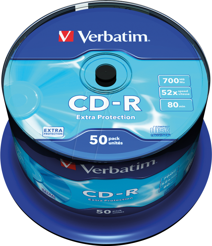VERBATIM 43351 - CD-R, Extra Protection, 700 MB, 52x, 50er Pack Spindel von Verbatim