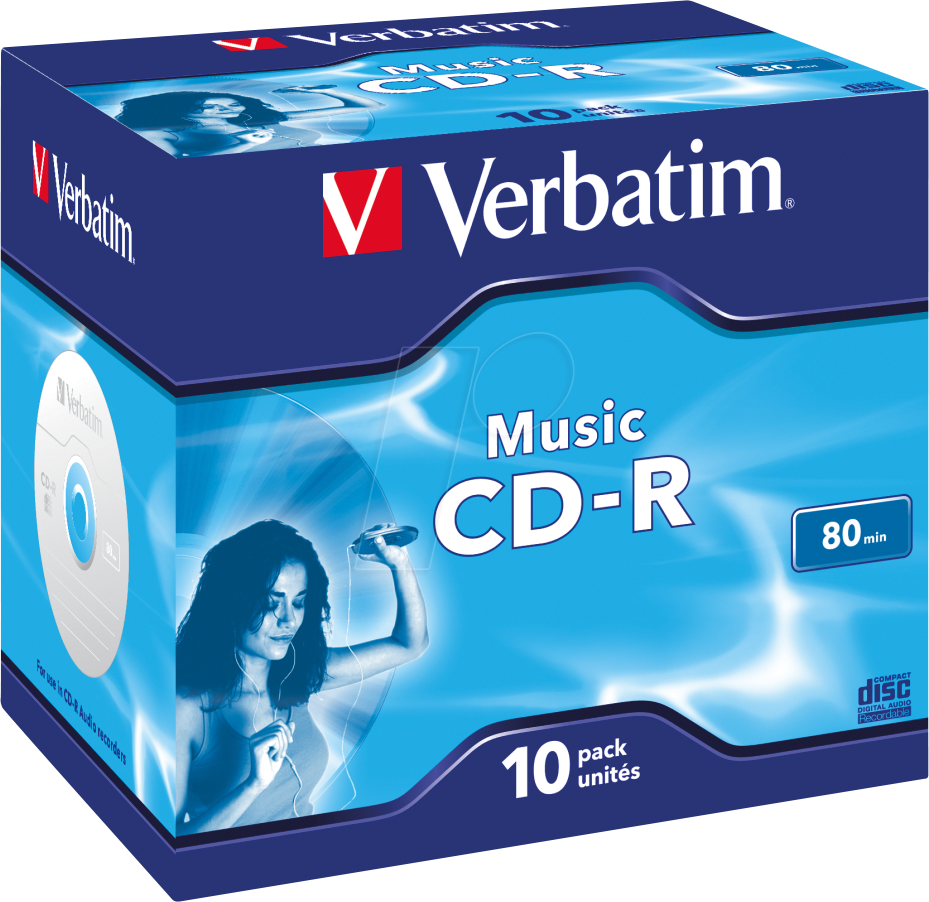 VERBATIM 43365 - CD-R, Music, 80min, 16x, 10er Pack Jewel Case von Verbatim