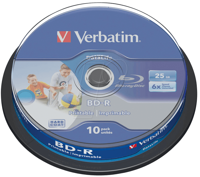 VERBATIM 43804 - BD-R, 25GB, bedruckbar, 10er Spindel von Verbatim