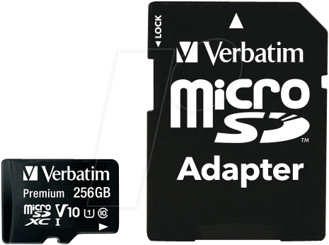 VERBATIM 44087 - MicroSDXC-Speicherkarte 256GB, Verbatim, Class 10 von Verbatim