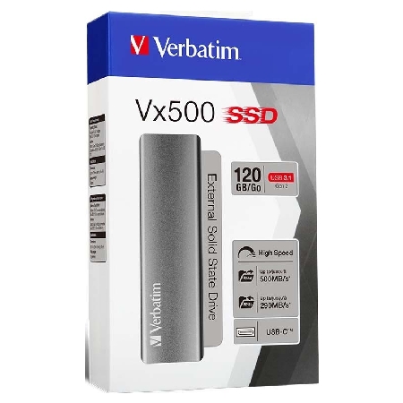 VERBATIM 47441  - Festplatte 4,57cm(1,8Zoll) SSD,120GB,USB3.1,ext 22-020-004 von Verbatim