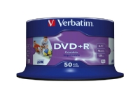 VERBATIM DVD+R 4,7GB 16X PRINTABLE FULL CAKE*50 43512, multipack von Verbatim