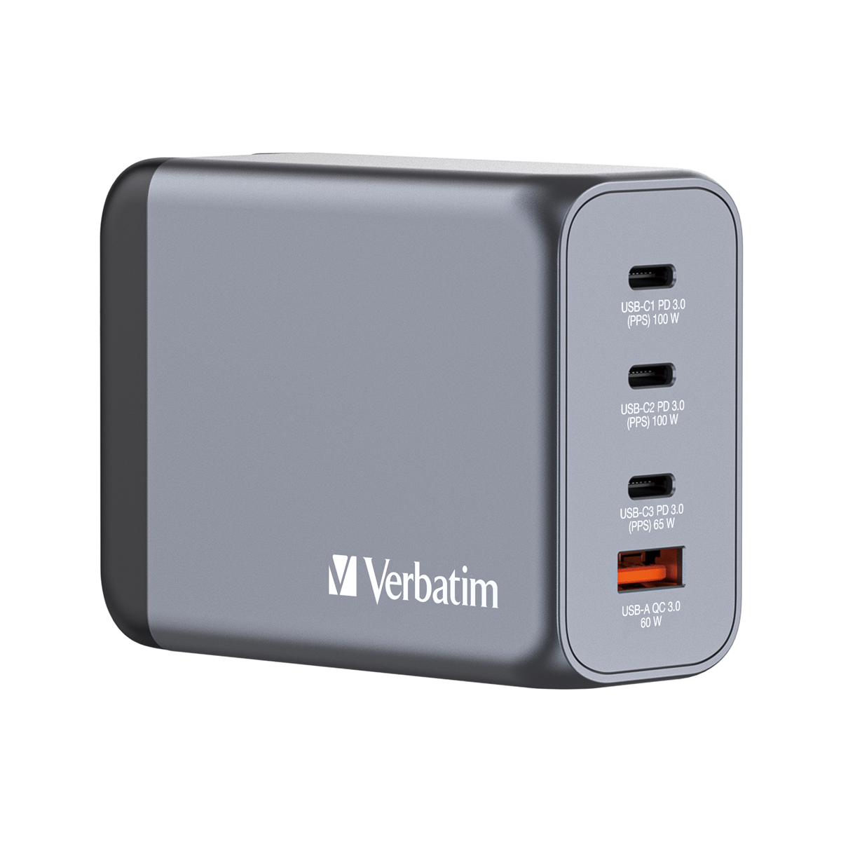 VERBATIM GNC-200 GaN Netzladegerät 4 Port 200W USB A/C von Verbatim