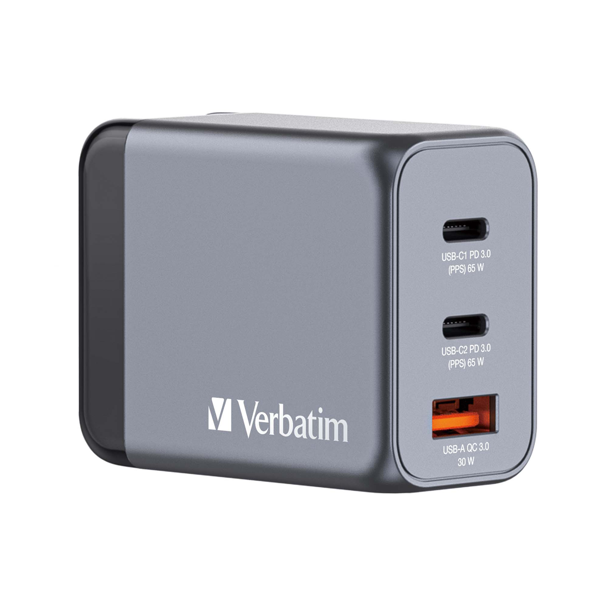 VERBATIM GNC-65 GaN Netzladegerät 3 Port 65W USB A/C VERBATIM GNC-65 GaN Netzladegerät 3 Port 65W USB A/C von Verbatim