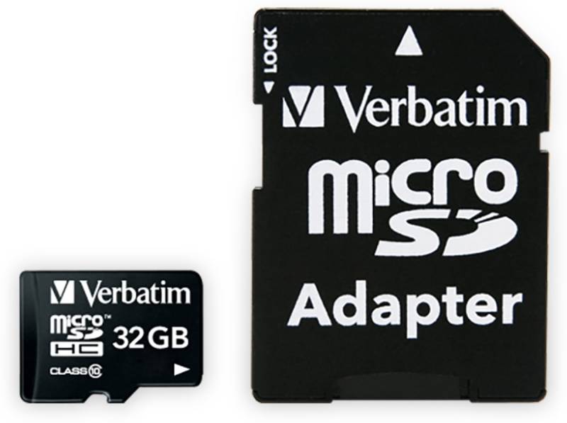 VERBATIM MicroSDHC Card Premium, 32 GB, Class 10, inkl. Adapter von Verbatim