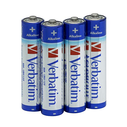 VERBATIM Premium AAA-Alkalibatterien, 1,5V, AAA-LR03 Micro, Batterien-AAA, Batterien für MP3-Player, Kamera, Fernbedienung, Rasierapparat uvm, Premium Alkaline-Batterie, 4 Stück von Verbatim