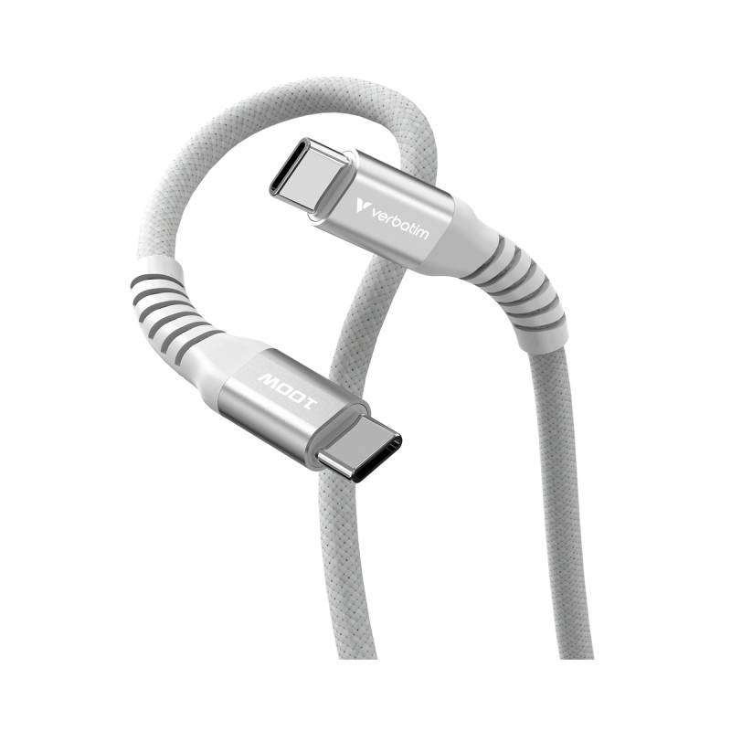 VERBATIM Sync & Charge USB-C zu USB-C 100W Magnetkabel 120 cm - grau von Verbatim