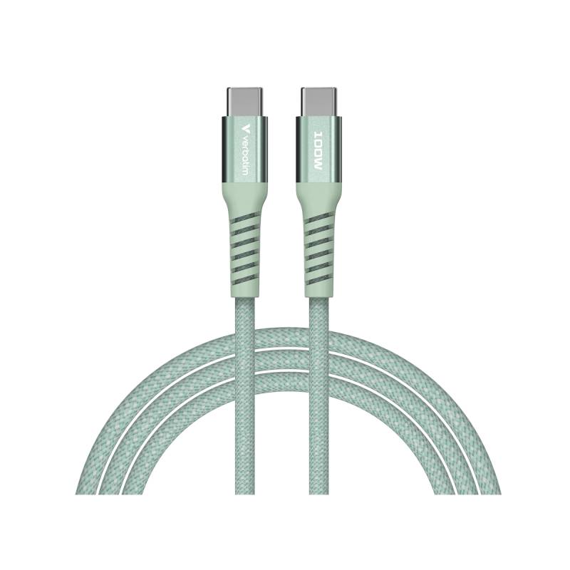 VERBATIM Sync & Charge USB-C zu USB-C 100W Magnetkabel 120 cm - grün von Verbatim
