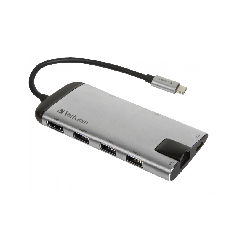 VERBATIM USB-C™ MULTIPORT HUB USB 3.1 GEN 1 / USB 3.0x3 / HDMI / SDHC / MICROSDHC / RJ45 von Verbatim