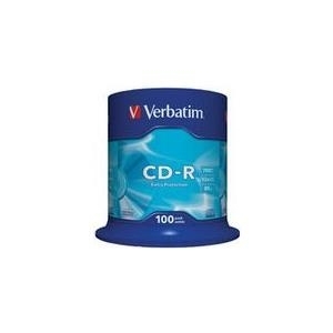 Verbatim - 100 x CD-R - 700MB (80 Min) 52x - Spindel - Speichermedium (43411) von Verbatim