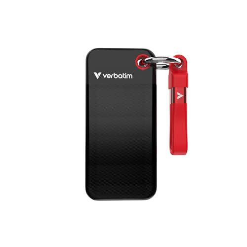 Verbatim Pocket SSD 2 TB (Externe NVMe SSD, USB 3.2 Gen 2, bis zu 1.000 MB/s Lese- und Schreibgeschwindigkeit, Portable Festplatte für Mac, PC & Spielekonsole, Schwarz/Rot) Verbatim Pocket SSD 2 TB (Externe NVMe SSD, USB 3.2 Gen 2, bis zu 1.000 MB/s Lese- und Schreibgeschwindigkeit, Portable Festplatte für Mac, PC & Spielekonsole, Schwarz/Rot) von Verbatim