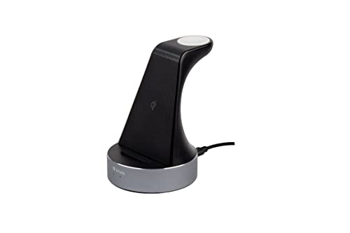 Verbatim 2-in-1 Qi MFi Wireless Charger WCS-01, für iPhone, Apple Watch & Qi-fähige Geräte, Handy Ständer mit induktiver Ladestation, kabelloses Ladegerät für Apple, Samsung und mehr von Verbatim