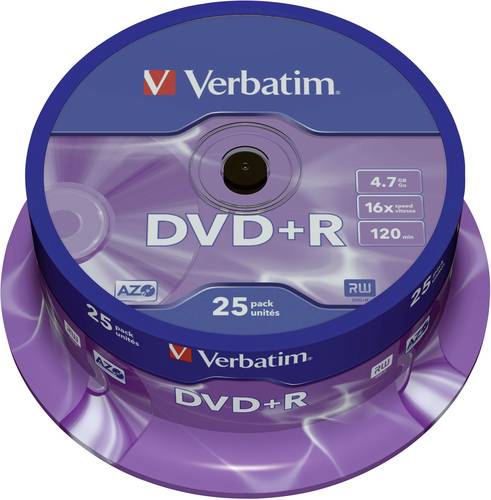 Verbatim 43500 DVD+R Rohling 4.7GB 25 St. Spindel von Verbatim