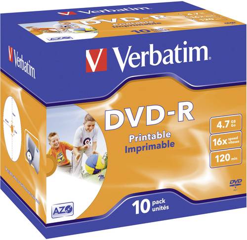 Verbatim 43521 DVD-R Rohling 4.7GB 10 St. Jewelcase Bedruckbar von Verbatim