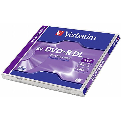 Verbatim 43540 DVD+RW Rohlinge (8,5 GB, DVD+R, 120 mm, 1 Stück, 240 min, Polycarbonat) von Verbatim