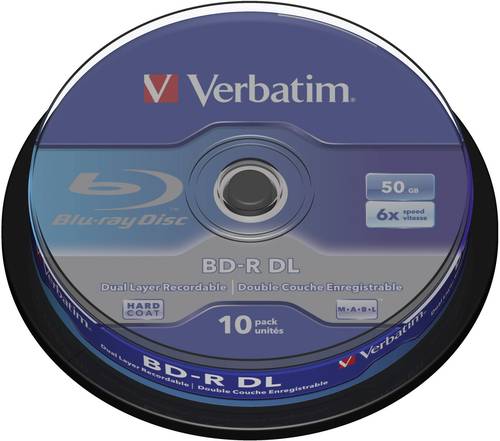 Verbatim 43746 Blu-ray BD-R DL Rohling 50GB 10 St. Spindel von Verbatim