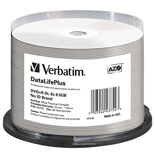 Verbatim 43754 DVD+R Doppelschichtig, 8,5 GB, einseitig, doppelschichtig von Verbatim