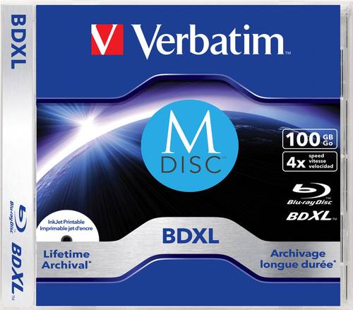 Verbatim 43833 M-DISC Blu-ray Rohling 100GB 1 St. Slimcase Bedruckbar von Verbatim