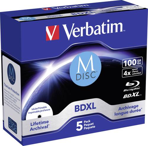 Verbatim 43834 M-DISC Blu-ray Rohling 100GB 1 St. Jewelcase Bedruckbar von Verbatim