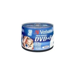 Verbatim - 50 x DVD+R - 4,7GB 16x - Bedruckbarer Innenring, in Fotoqualität bedruckbare Oberfläche - Spindel (43512) von Verbatim