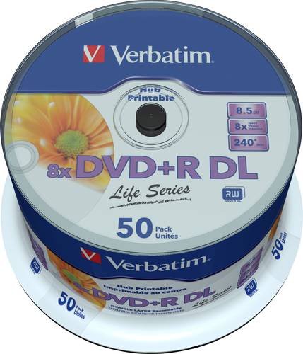 Verbatim 97693 DVD+R DL Rohling 8.5GB 50 St. Spindel Bedruckbar von Verbatim