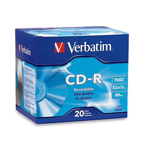 Verbatim 97955 CD-R (52 x 80 Minuten) Standard-Verpackung 20-Disc Silber von Verbatim