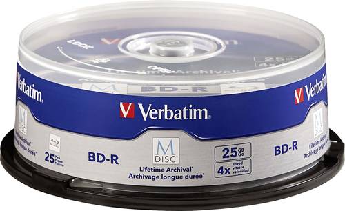 Verbatim 98909 M-DISC Blu-ray Rohling 25GB 25 St. Spindel von Verbatim