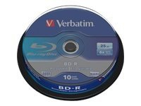 Verbatim BD-R SL 25GB 6 x 10 Pack Spindle, 25 GB, BD-R, Spindel, 10 Stück(e) von Verbatim