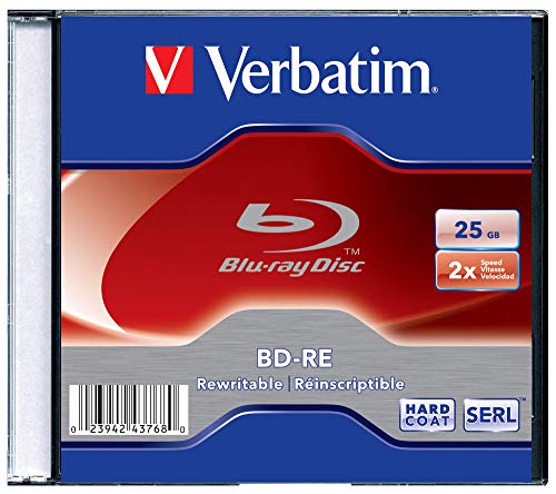 Verbatim BD-RE 2 x 25 GB 25 GB 1 Stück – Blu-Ray Discs (BD-RE, 120 mm, 25 GB, 2 x, kleines Gehäuse, 1 Stück (S)) von Verbatim