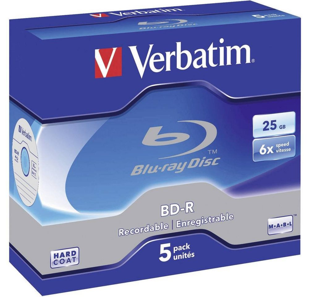 Verbatim Blu-ray-Rohling BD-R 25 GB 6x 5er Jewelcase von Verbatim