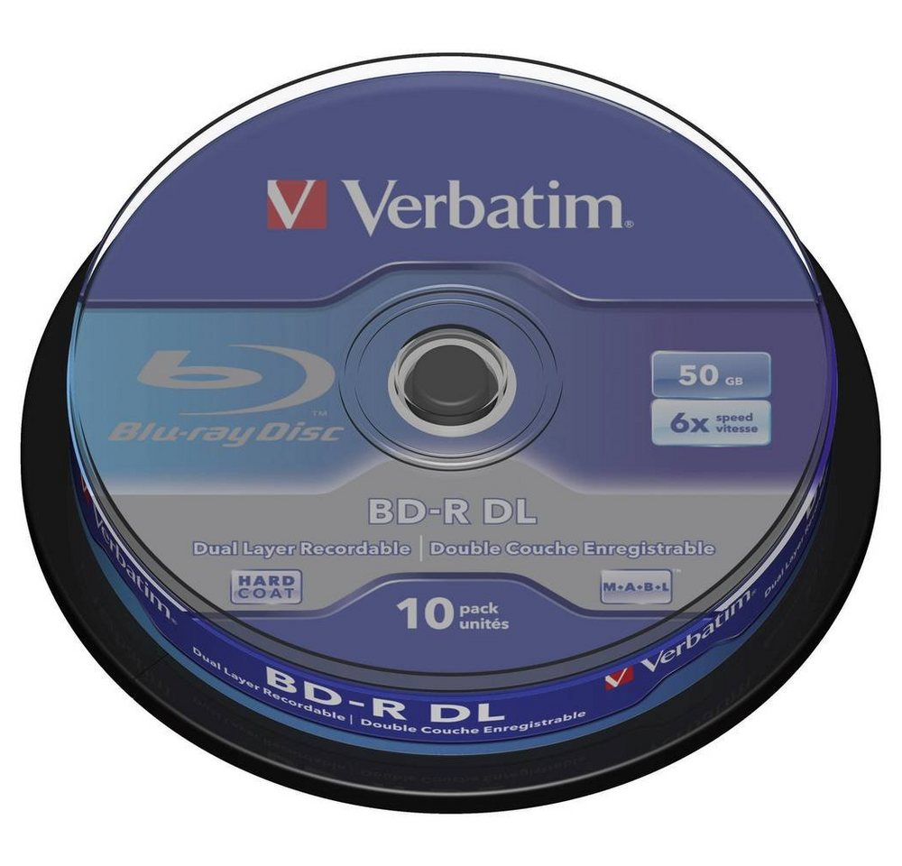 Verbatim Blu-ray-Rohling BLU-RAY -R DL 50 GB 6x 10er Spindel von Verbatim