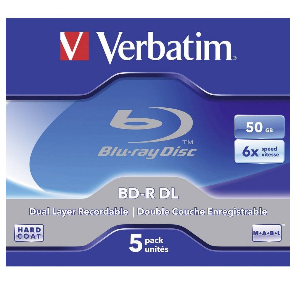 Verbatim Blu-ray-Rohling Blu-ray BD-R DL 50 GB 5er Jewelcase 6x von Verbatim