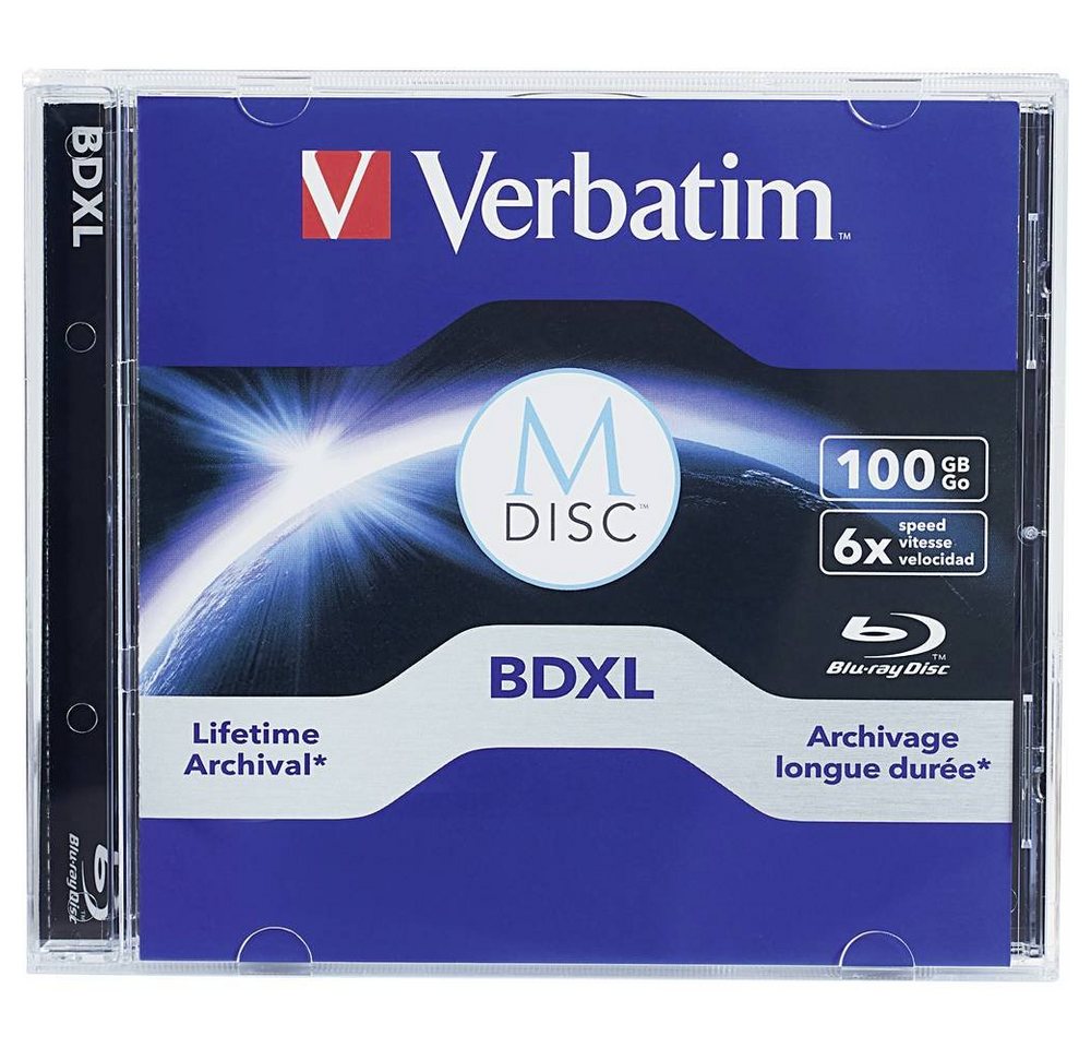 Verbatim Blu-ray-Rohling M-Disc BR-D XL 100GB 6x 1er Verbatim Blu-ray-Rohling M-Disc BR-D XL 100GB 6x 1er von Verbatim