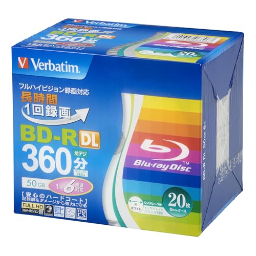 Verbatim Bluray Discs Dual Layer BD-R DL 50GB 6x Speed Inkjet bedruckbar Blu-Ray von Verbatim