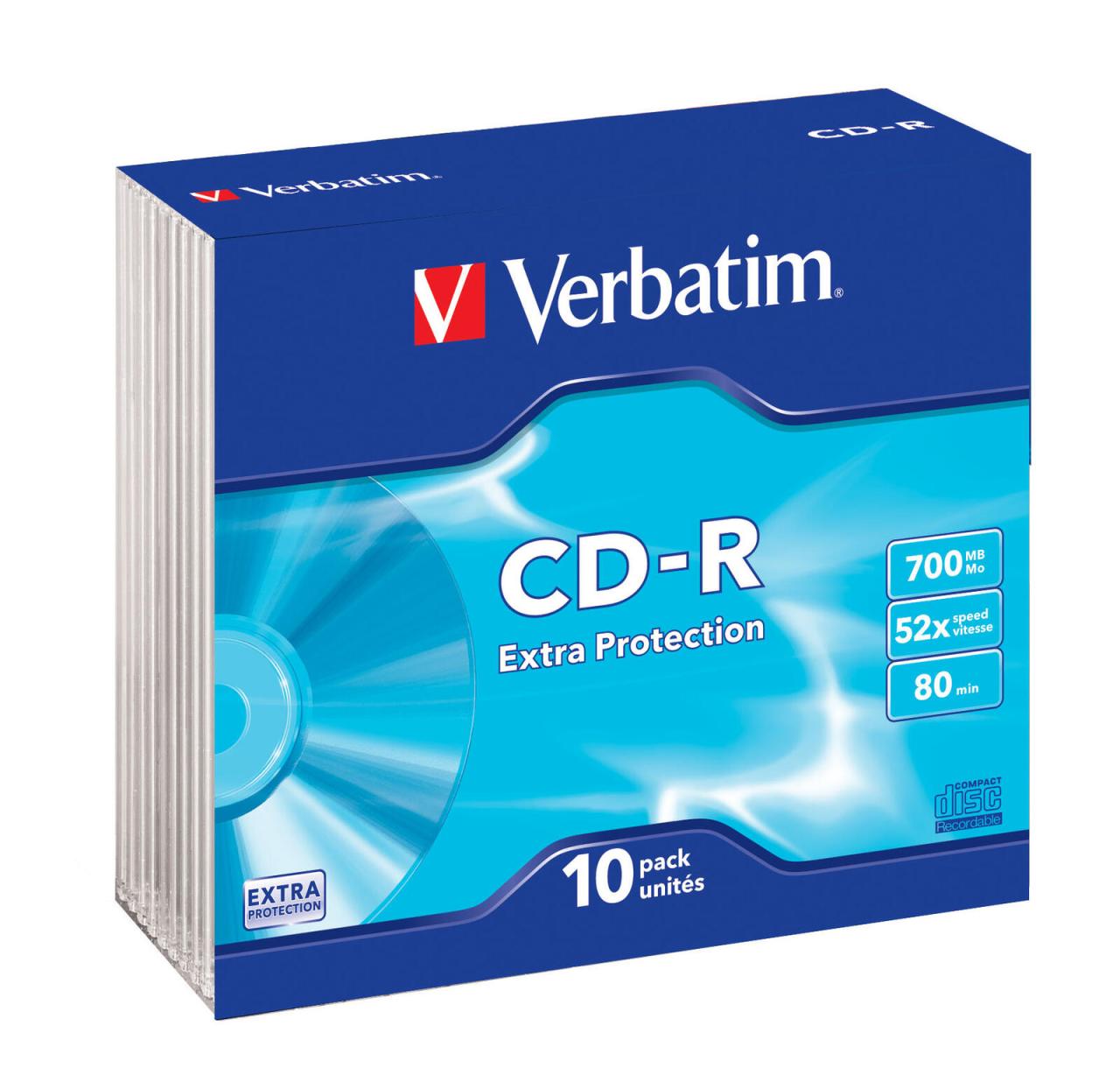 Verbatim CD-R 700MB 10er SC Slim Case von Verbatim