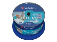 Verbatim CD-R AZO Wide Inkjet Printable no ID, 52x, CD-R, 120 mm, 700 MB, Tortenschachtel, 50 Stück(e) von Verbatim