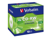 Verbatim CD-RW 12x, 12x, CD-RW, 700 MB, Jewelcase, 10 Stück(e) von Verbatim