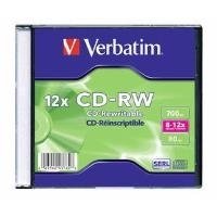 Verbatim CD-RW 8-12x CD-RW 700MB 1pc(s) - Blank CDs (CD-RW, 700 MB, 1 PC(s), 80 min, 12 x Slimcase) von Verbatim