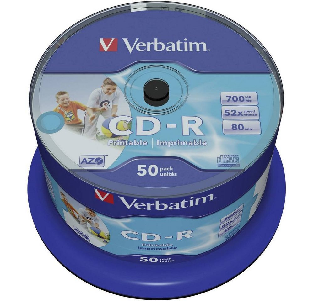 Verbatim CD-Rohling CD-R 50er Spindel, Bedruckbar von Verbatim