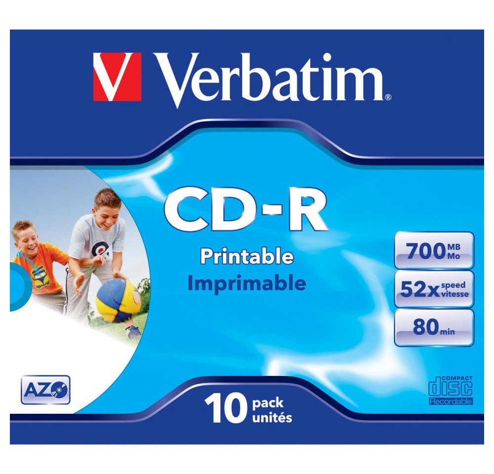 Verbatim CD-Rohling CD-R 700 MB 52x 10er-Pack CD-Rohlinge von Verbatim