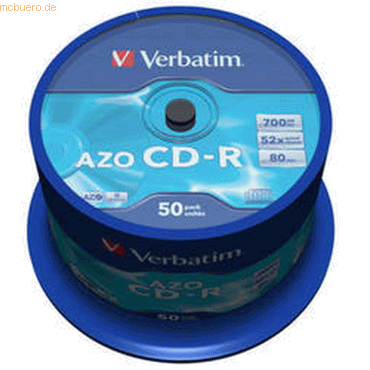 Verbatim CD-Rohlinge 700MB/80min crystal Spindel VE=50 Stück von Verbatim