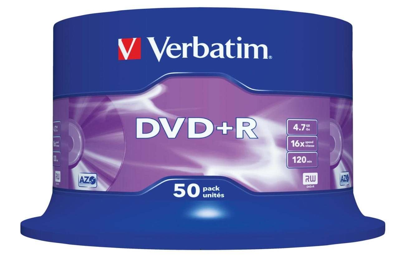 Verbatim DVD+R 4,7GB 16x 50er Spindel von Verbatim