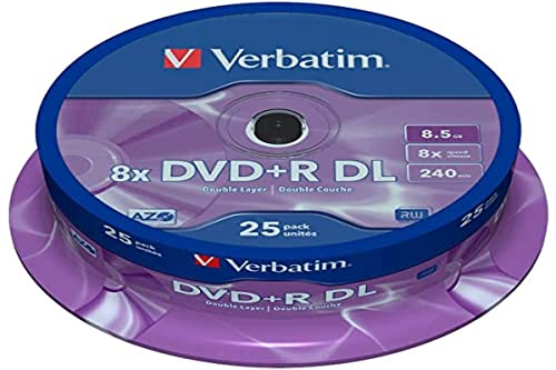 Verbatim DVD+R Double Layer 8X Matt Silver 25pk Spindle 8.5GB DVD+R DL von Verbatim