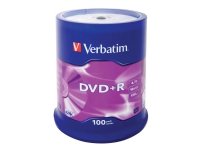 Verbatim DVD+R Matt Silver, DVD+R, 120 mm, Spindel, 100 Stück(e), 4,7 GB von Verbatim