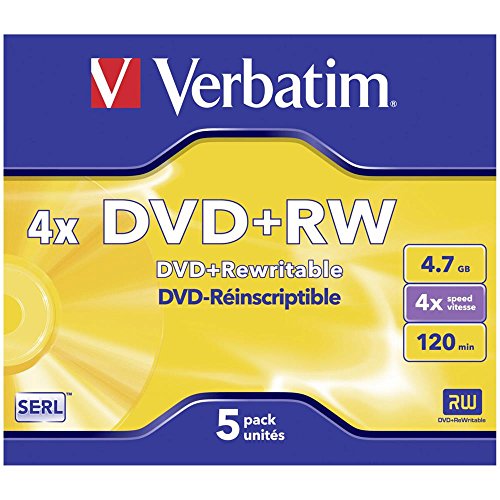 Verbatim DVD+RW 4x Speed 4,7GB Jewel Case 5er Pack DVD-Rohlinge von Verbatim
