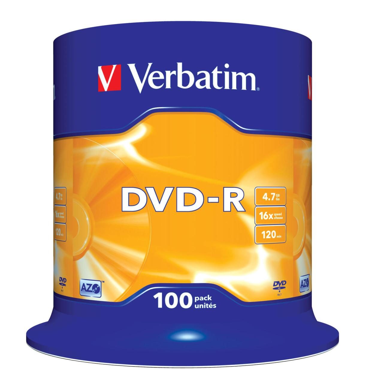 Verbatim DVD-R 4,7 GB 100er Spindel von Verbatim