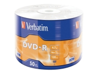 Verbatim DVD-R mattsilber, 50er-Spindel mit Folienverpackung, DVD-R, Spindel, 50 Stück(e), 4,7 GB von Verbatim
