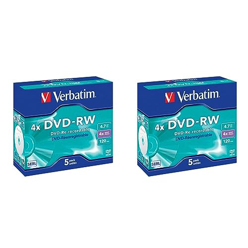 Verbatim DVD-RW 4X Speed 10er Pack Jewel Case DVD-Rohlinge Re-recordable von Verbatim